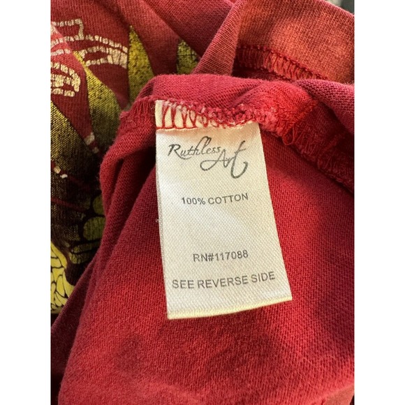 Ruthless Art Vintage Graphic T-shirt Size 3XL Tie Dye Design Red Tattoo Tee Rare - Picture 7 of 8